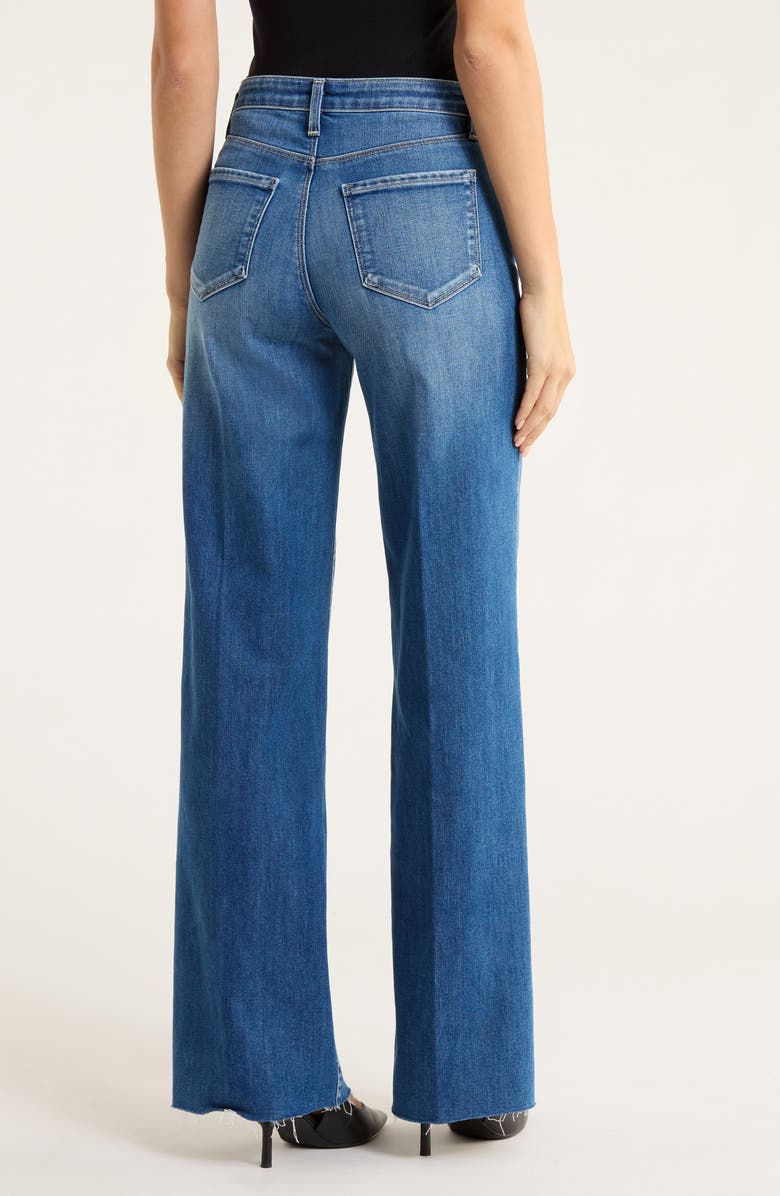 L'AGENCE Scottie Raw Hem High Waist Wide Leg Jeans, Alternate, color, Hampton
