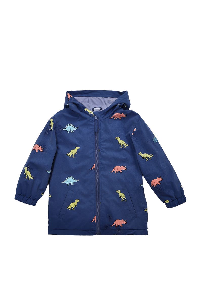 Holly and Beau Color Changing Hooded Raincoat, Alternate, color, Blue