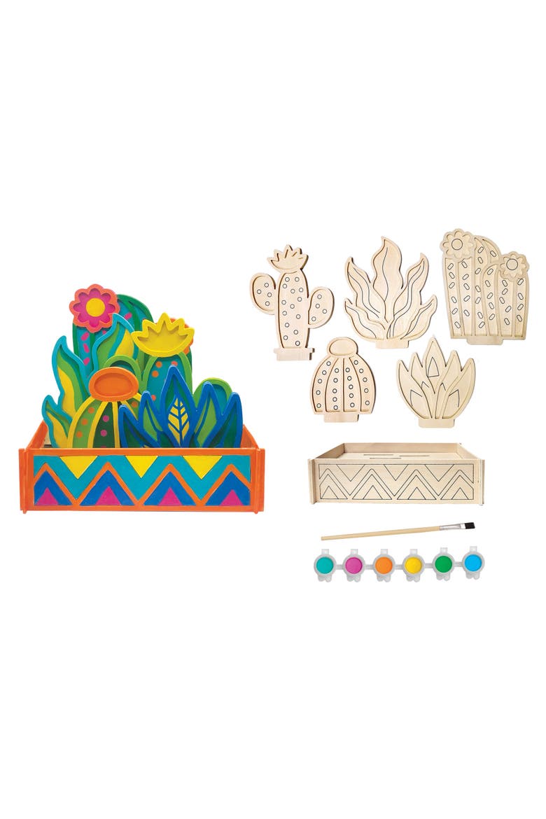 Cactus Garden Wood Craft Kit, Alternate, color, Multicolor
