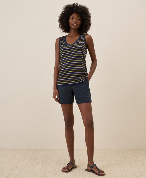 Pact Organic Cotton Softspun V-neck Tank In La Jolla Stripe