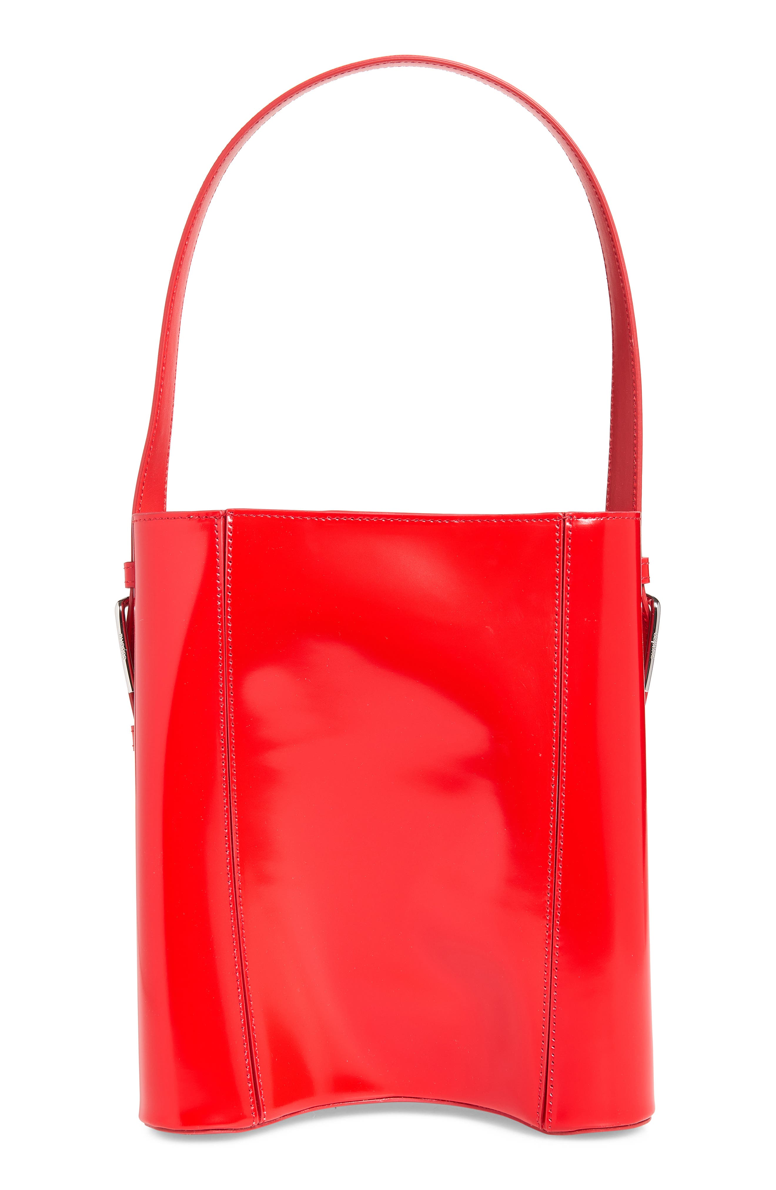 Ergonomic Leather Bucket Bag, Alternate, color, RED RED