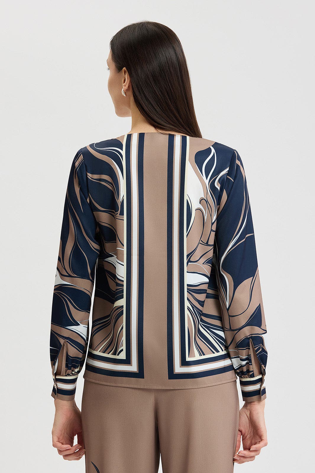 Ming Wang Floral Abstract Crepe de Chine Blouse (Women) | Nordstrom