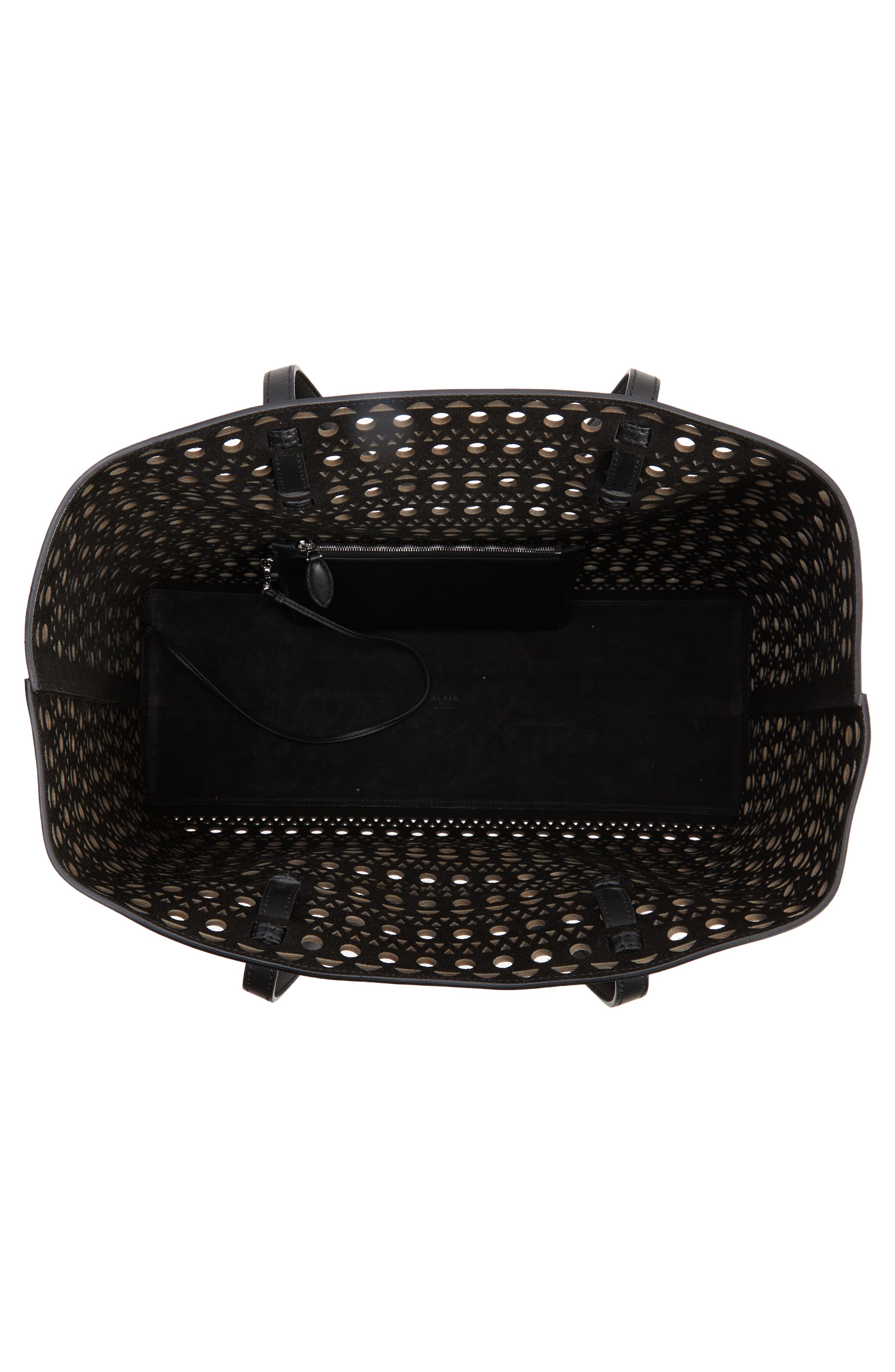 Alaïa Mina 44 Perforated Leather Tote, Alternate, color, 