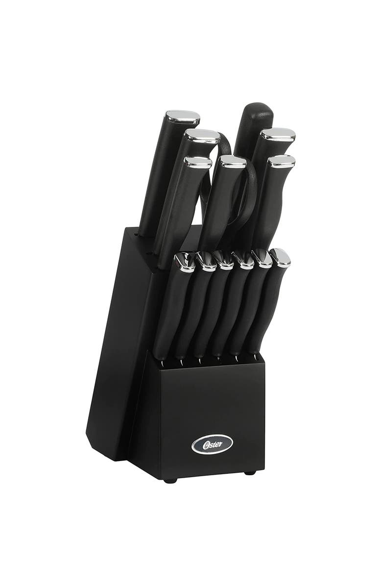 OSTER Langmore 15 Piece Stainless Steel Blade Cutlery Set, Main, color, Black