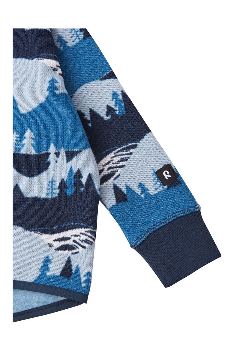 Kids' Alpine Print Sweater Fleece Zip-Up Jacket, Alternate, color, SOFT NAVY