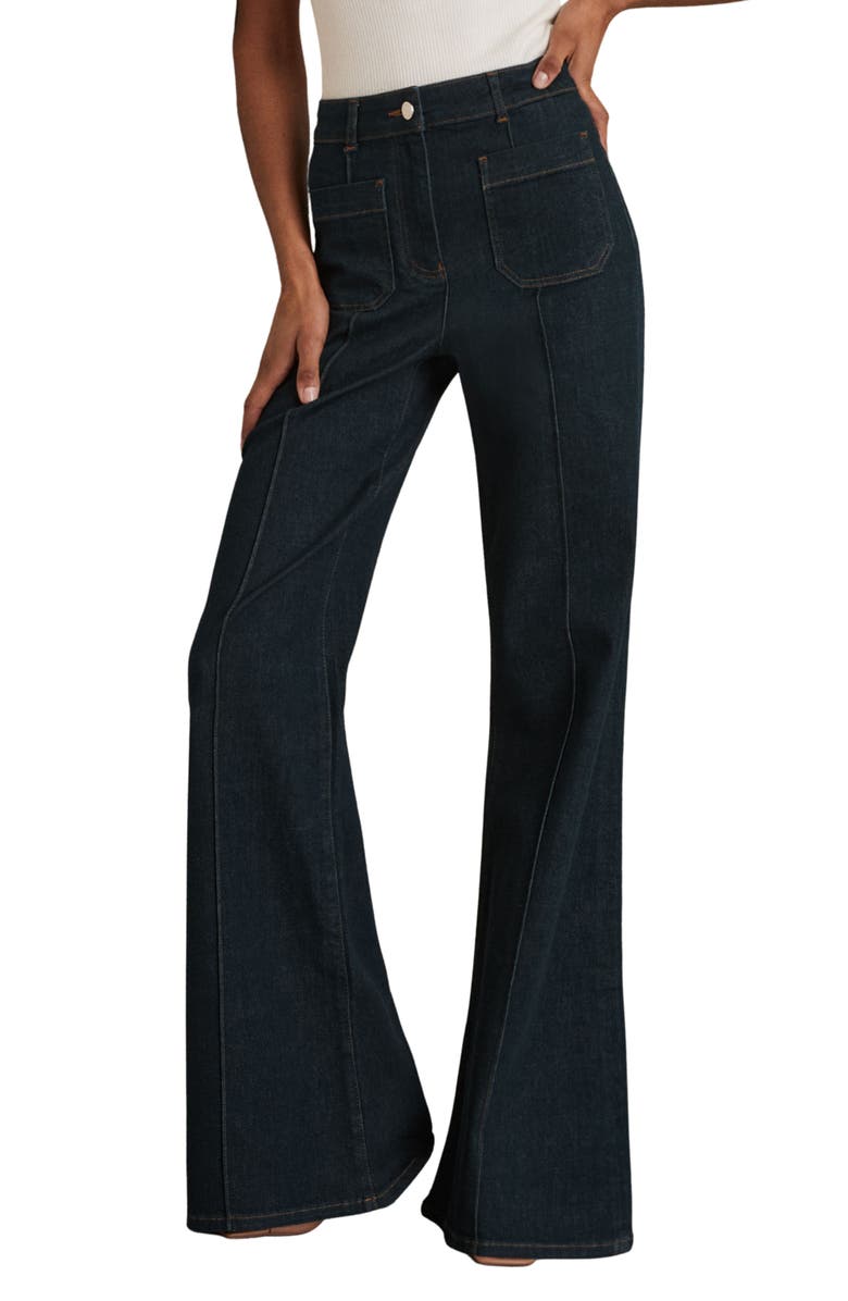 Reiss Sakura Flare Jeans, Alternate, color, Dark Blue