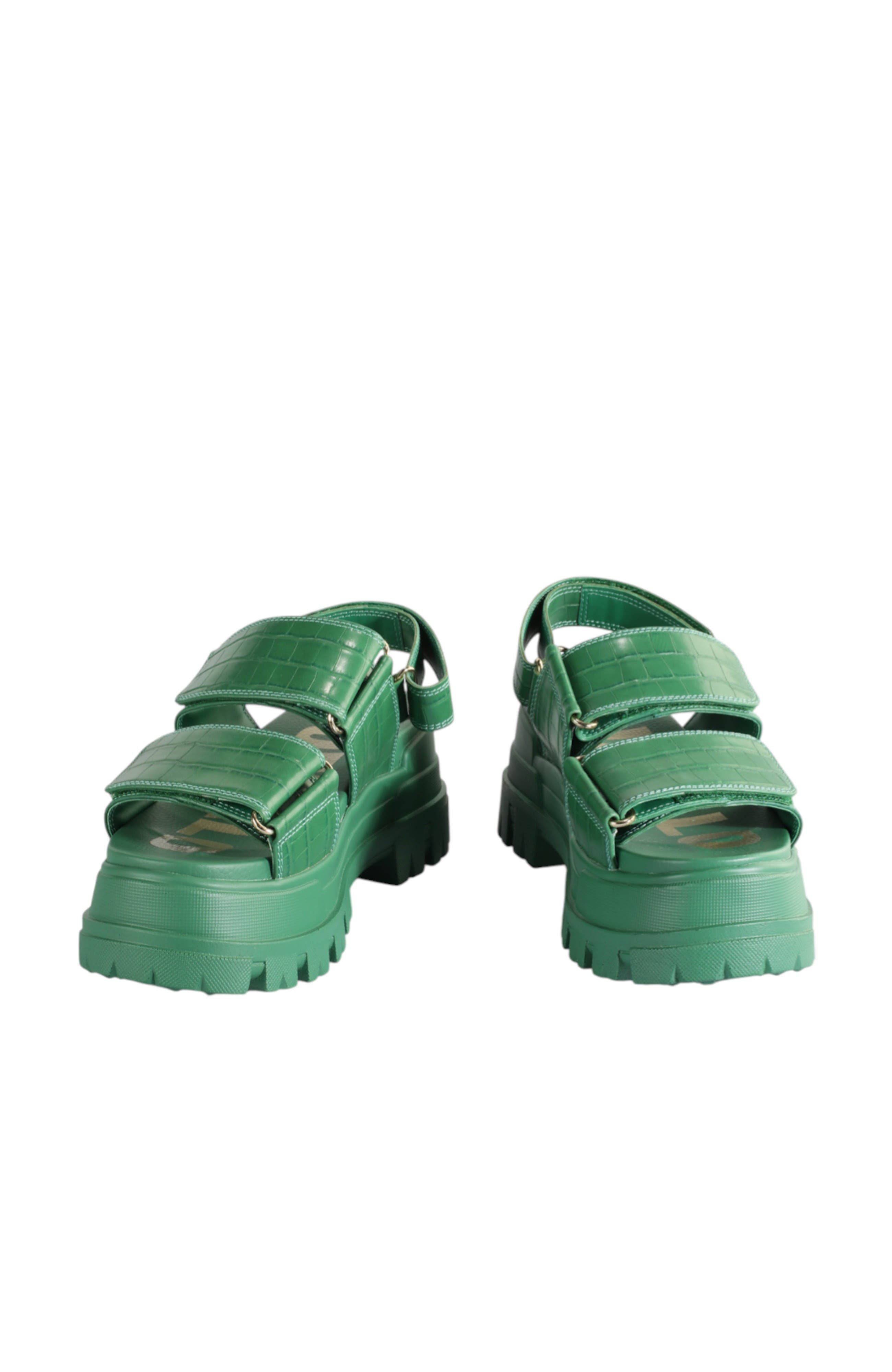 Buffalo Boots Aspha Snd Platform Sandal, Alternate, color, Croco Green