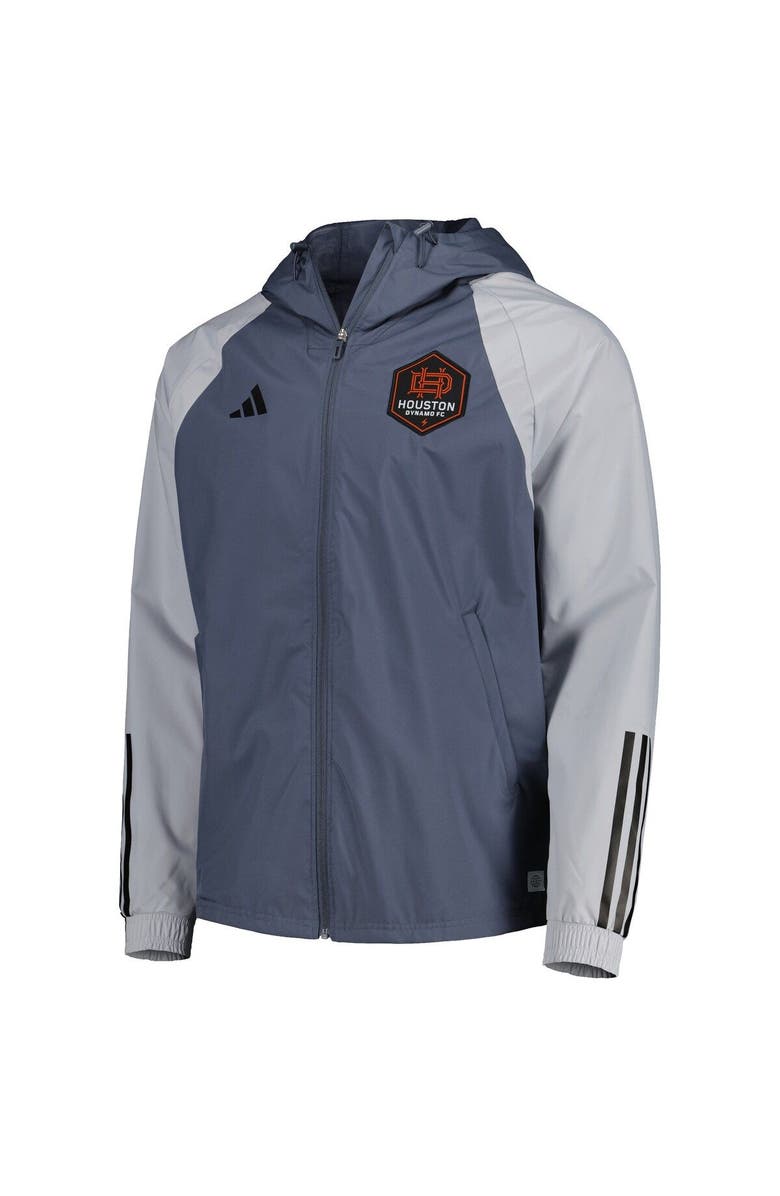 adidas Men's adidas Charcoal Houston Dynamo FC All-Weather Raglan Hoodie Full-Zip Jacket, Alternate, color, 