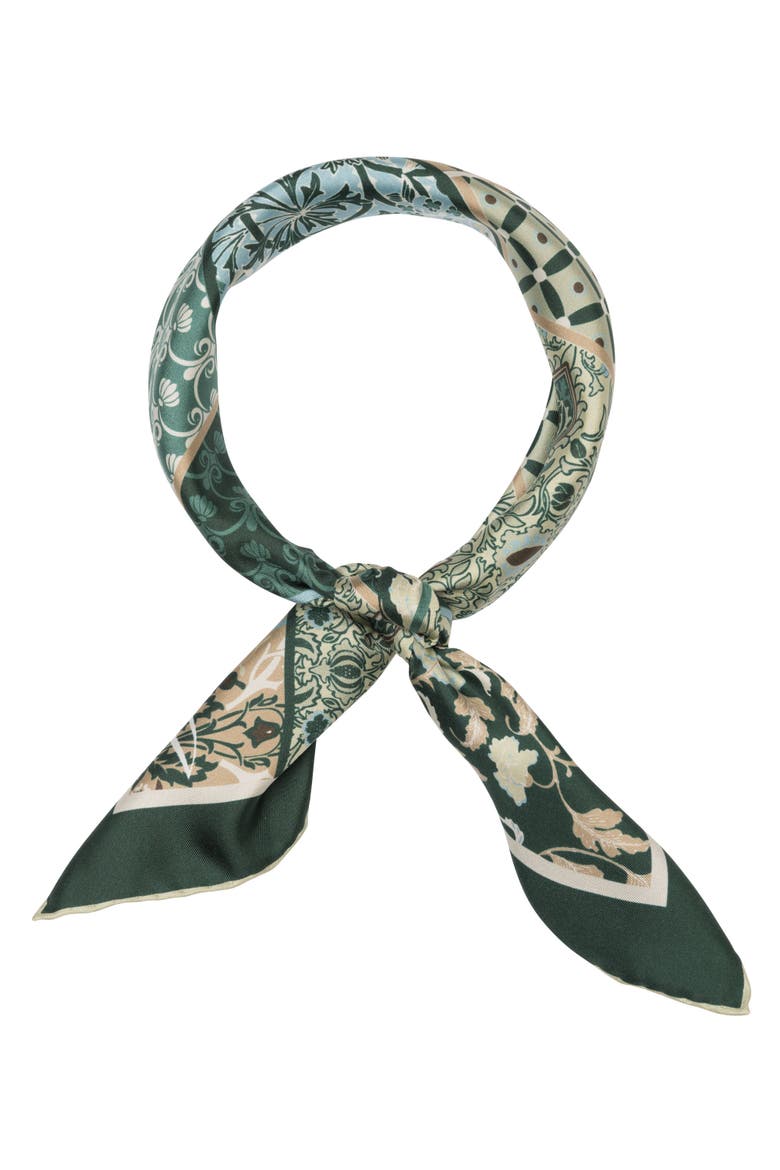 Napoli - Hand Rolled Silk Neckerchief for Men, Alternate, color, Green and Blue