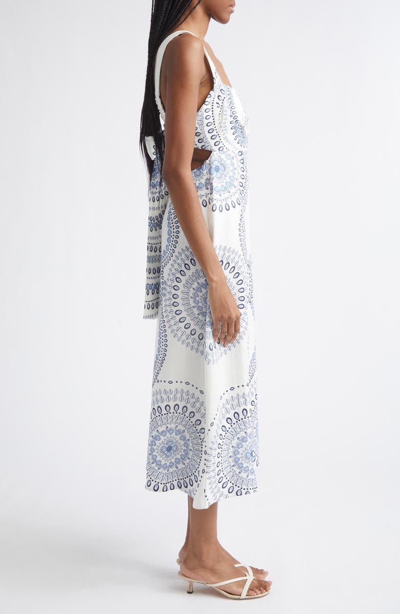 Reiss Addison Shell Print Linen Midi Dress, Alternate, color,