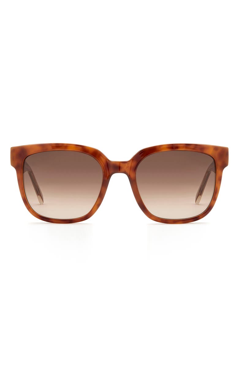 Fossil 54mm Gradient Square Sunglasses, Main, color, Light Havana/ Brown Sf