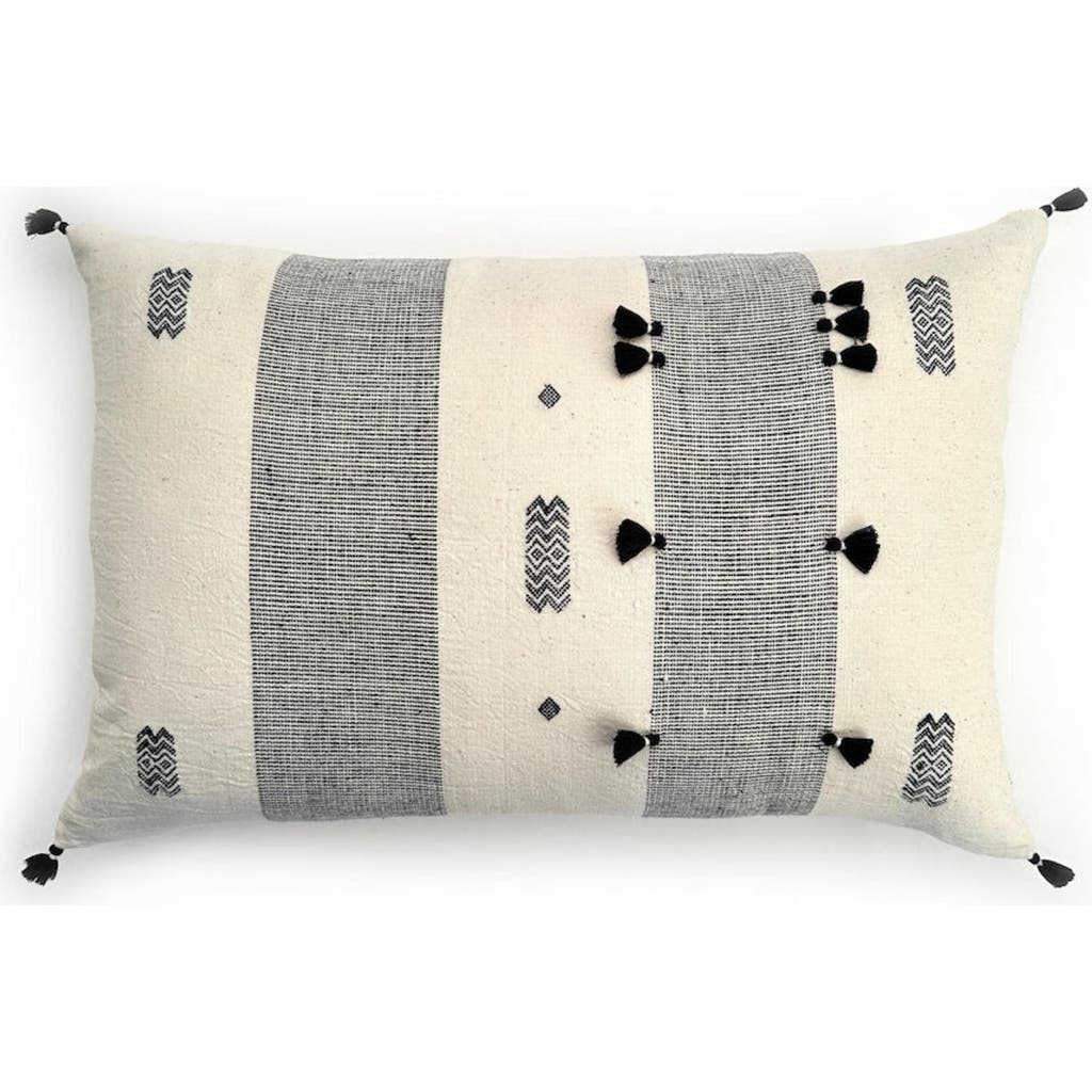Nimmit Sti Handwoven Pillow - Cover Only in Natural /Black  product
