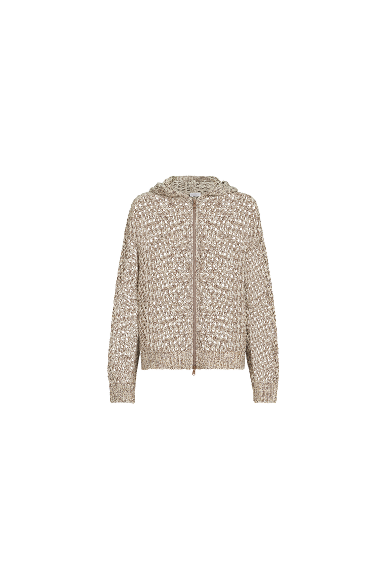 Dazzling chiné net cardigan, Alternate, color, Rope