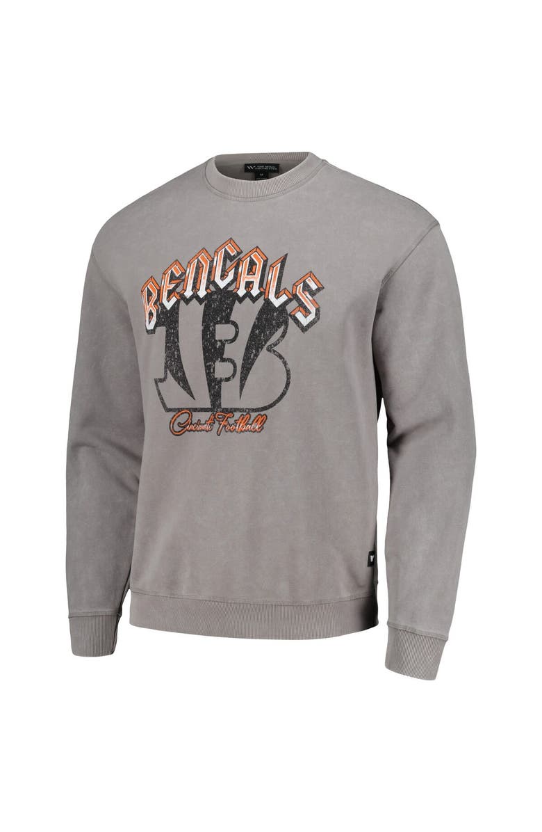 THE WILD COLLECTIVE Unisex The Wild Collective Gray Cincinnati Bengals Distressed Pullover Sweatshirt, Alternate, color, Gray