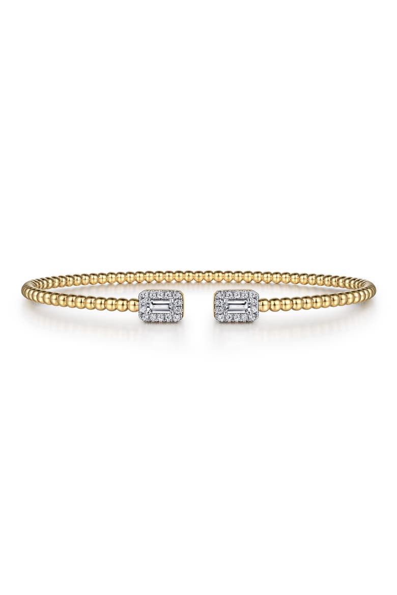 Bujukan Diamond Baguette Beaded Cuff Bracelet, Alternate, color, GOLD