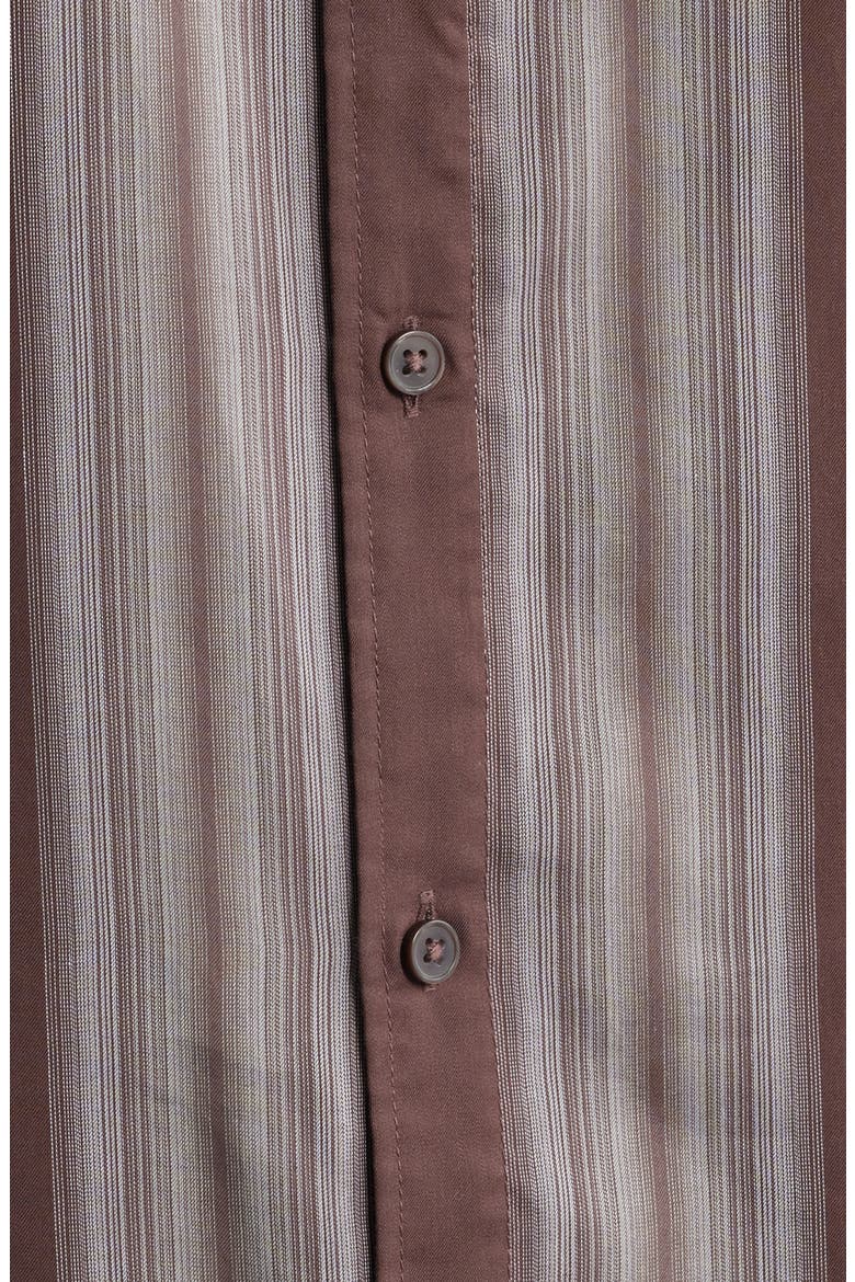 Stripe Long Sleeve Button-Up Shirt, Alternate, color, BROWN FADING STRIPE