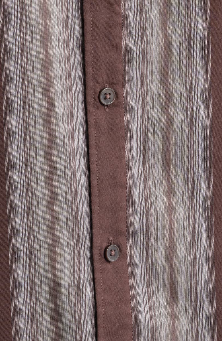 Open Edit Stripe Long Sleeve Button-Up Shirt, Alternate, color, Brown Fading Stripe