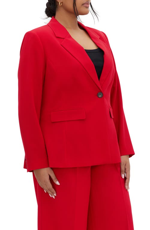 City Chic Clea One-button Blazer In Red