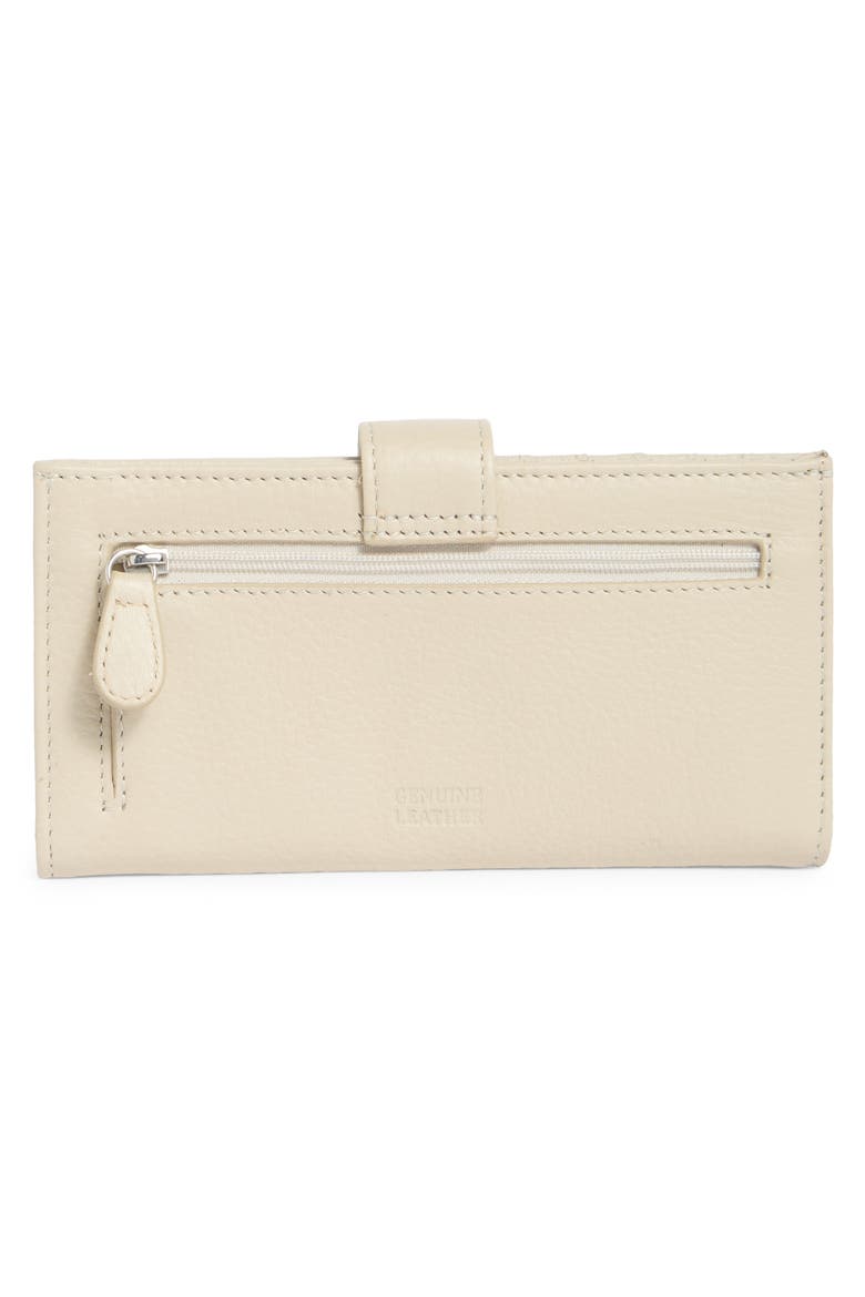 MUNDI Slim Leather Clutch Continental Wallet, Alternate, color, PARCHMENT