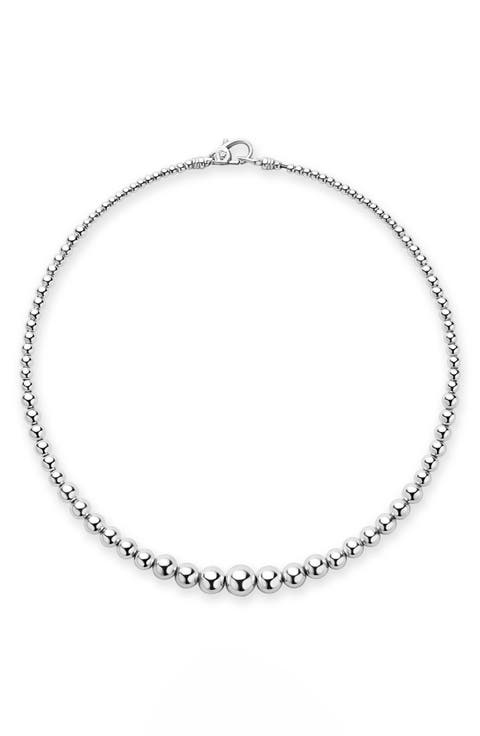 Caviar Bubbly Graduated Bead Collar Necklace