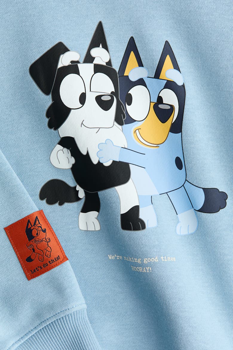 Print-motif Hoodie, Alternate, color, Light blue/Bluey