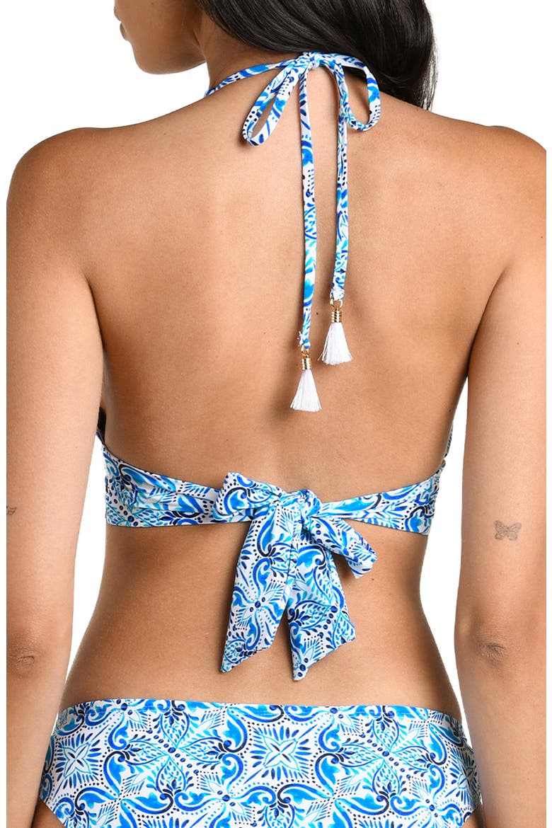Costa Azul Banded Halter Bikini Top, Alternate, color, BLUE