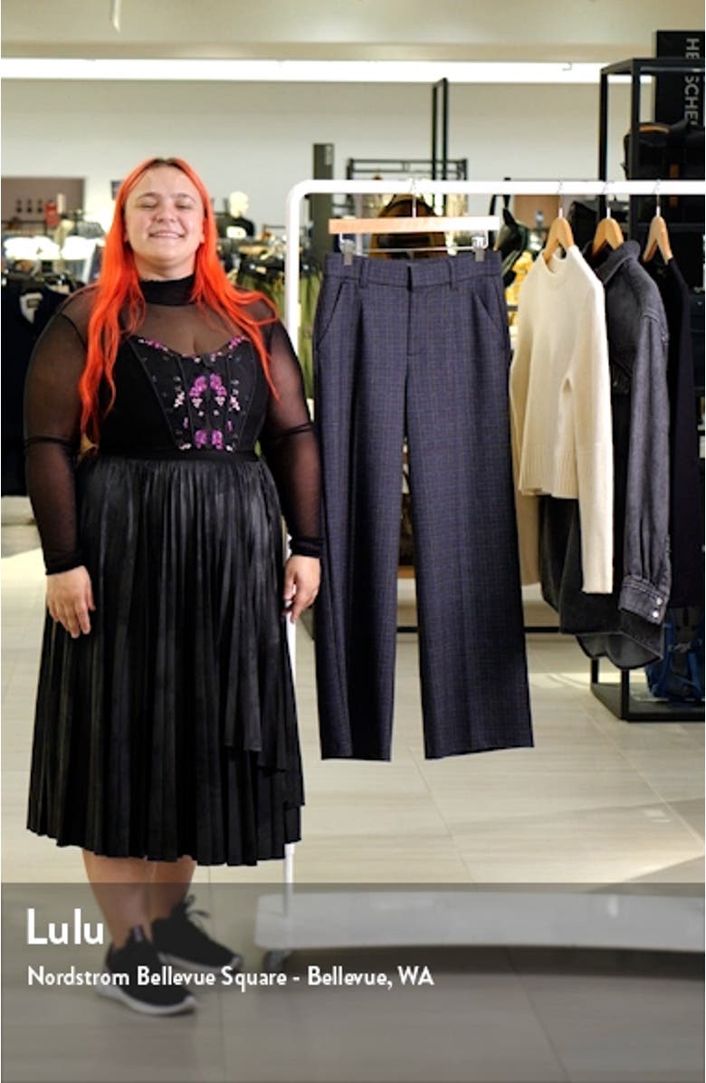 'Ab'Solution Plaid Skyrise Wide Leg Ponte Trousers, sales video thumbnail