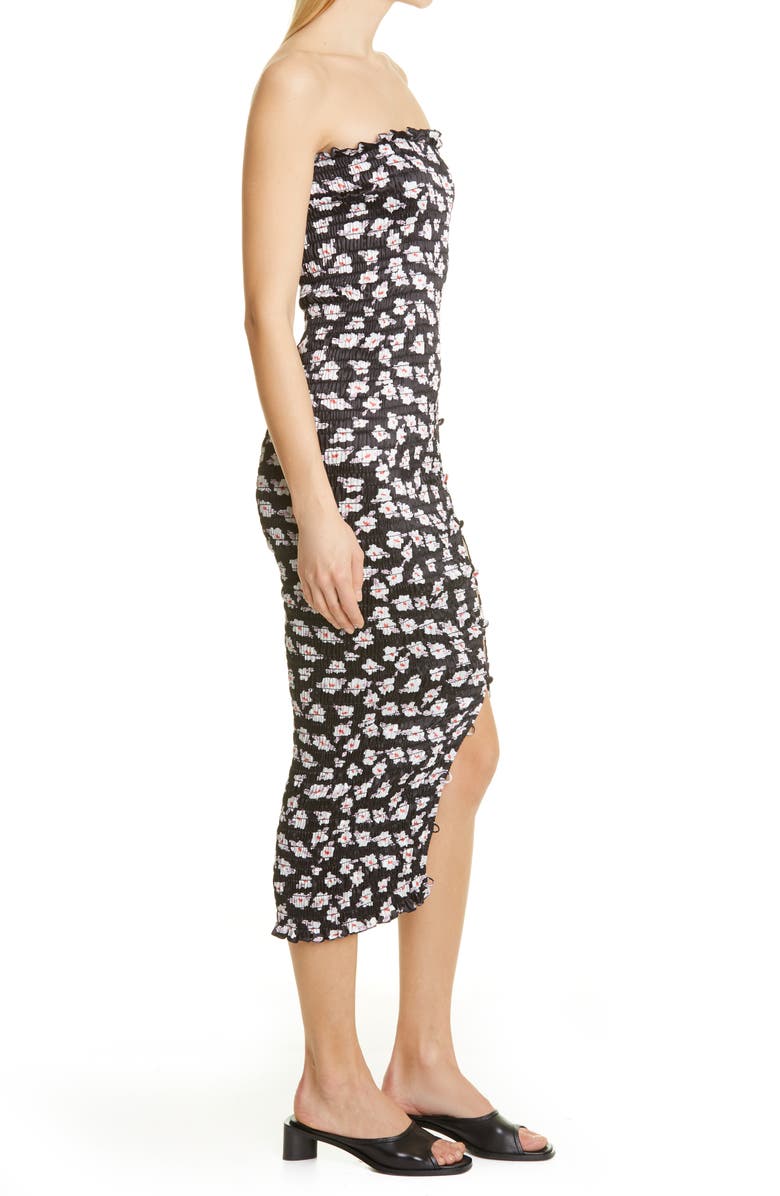 Amy Crookes Floral Print Shirred Tube Dress, Alternate, color, 