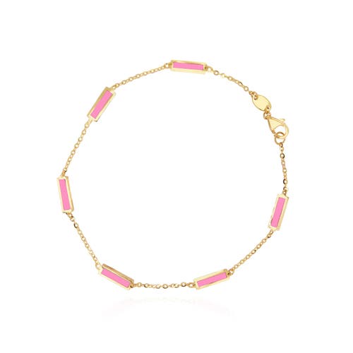 The Lovery Fine Jewelry Bubblegum Pink Bar Chain Bracelet In Pink