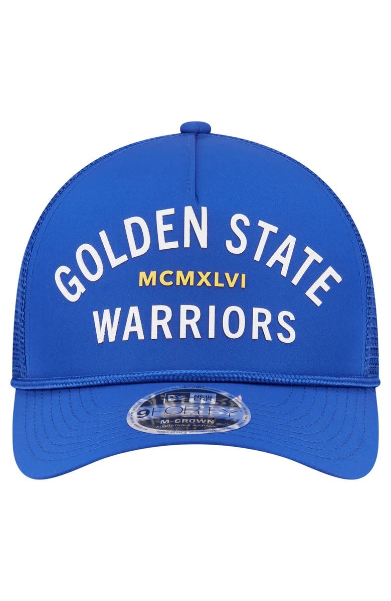 New Era Men's New Era Royal Golden State Warriors Minimalist A-Frame 9FORTY Trucker Hat, Alternate, color, Royal