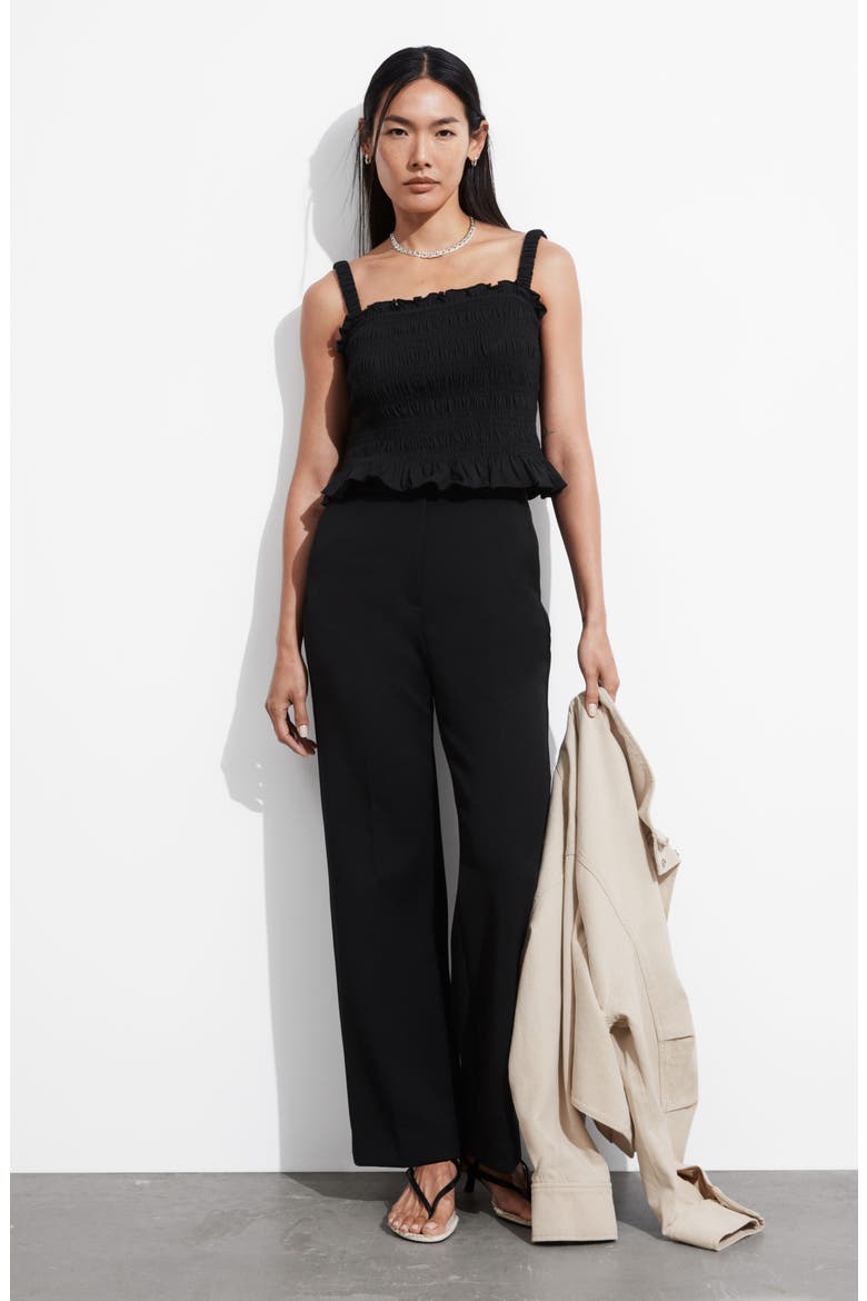 High Waist Wide Leg Pants, Alternate, color, BLACK
