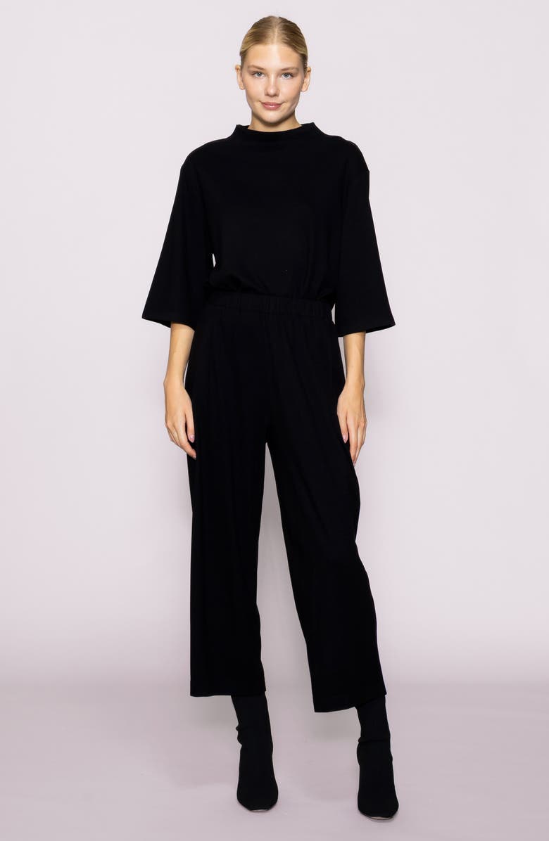 MELLODAY Brushed Knit Top, Alternate, color, Black