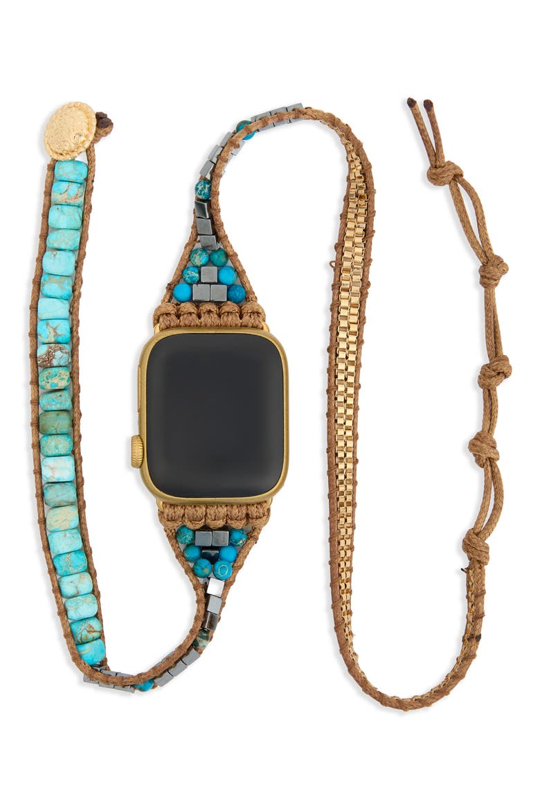 Bohemian Turquoise Stone Apple Watch® Watchband, Alternate, color, TURQUOISE