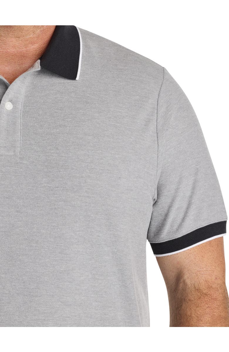 Harbor Bay by DXL Big 
Tall Contrast Piqué Polo Shirt, Alternate, color, Grey Heather