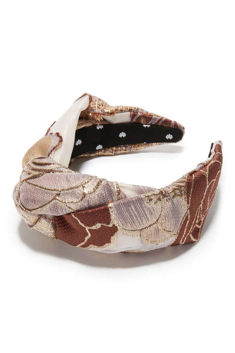 Greta Floral Lace Knotted Headband, Main, color, PLUM BLUSH