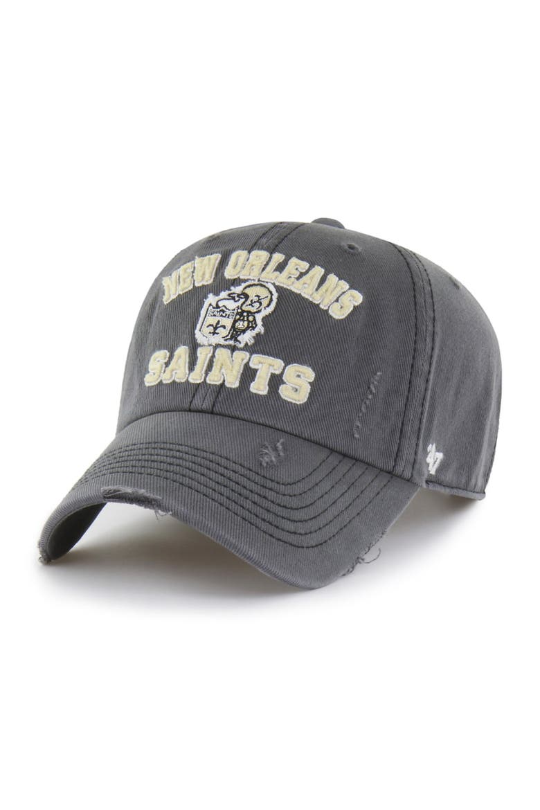 Men's '47  Charcoal New Orleans Saints Seymoore Clean Up Adjustable Hat, Main, color, Charcoal