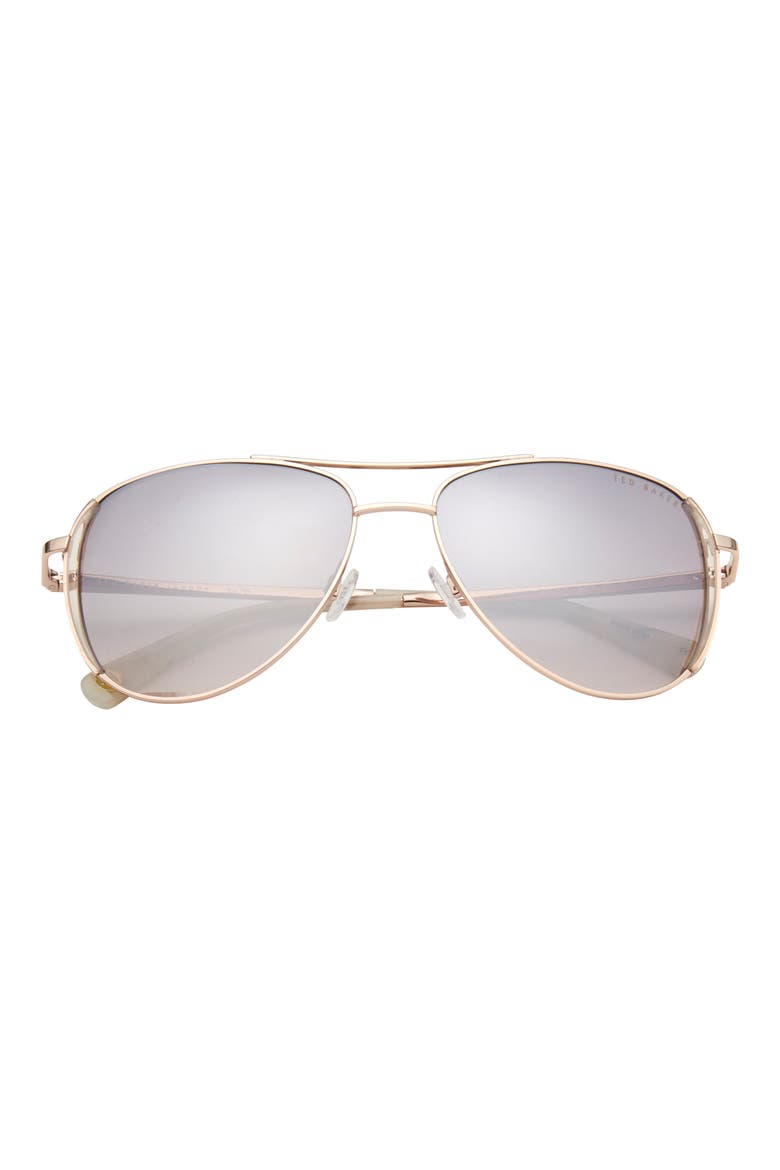 58mm Full Rim Aviator Sunglasses, Main, color, ROSEvGOLD