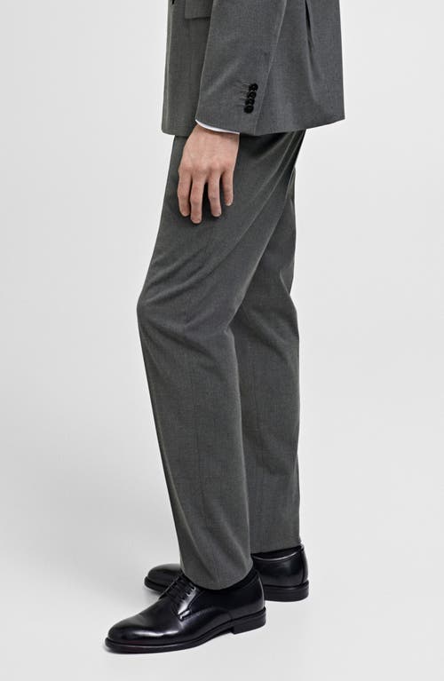 Mango Microstructured Tailored Pants In Grey