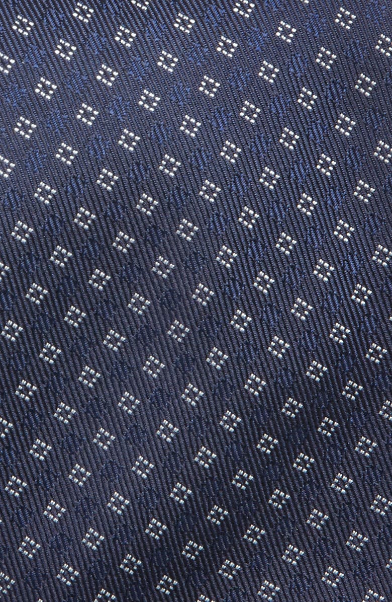 Canali Neat Silk Tie, Alternate, color, Navy
