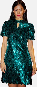 Yumi Sequin Short Sleeve Tunic Dress