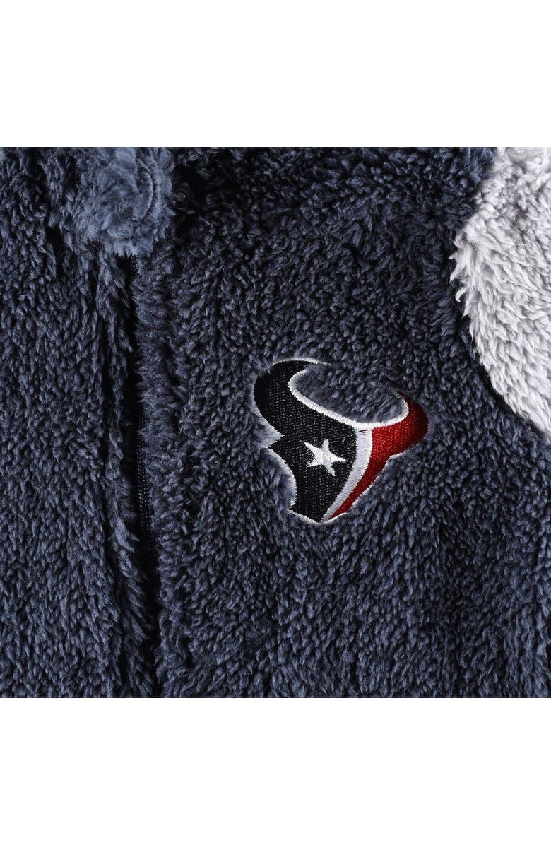 Outerstuff Newborn & Infant Navy/Gray Houston Texans Game Nap Teddy Fleece Bunting Full-Zip Sleeper, Alternate, color, Navy