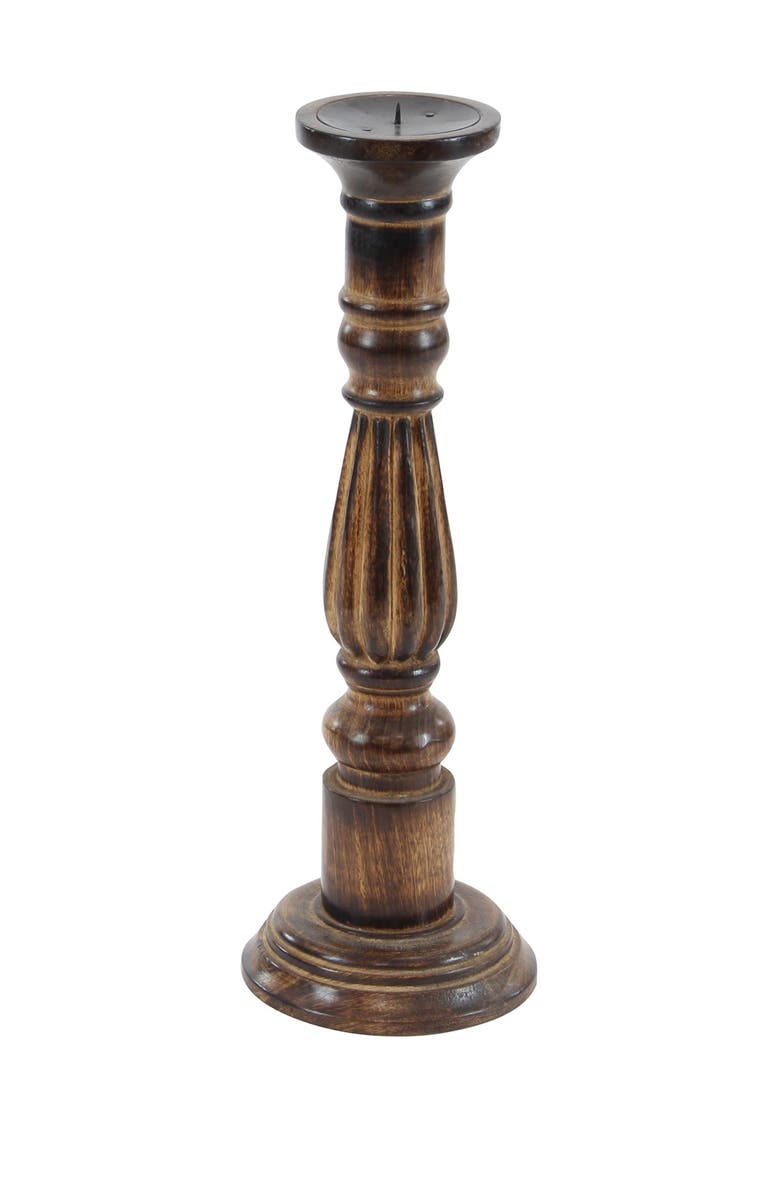 SONOMA SAGE HOME Brown Mango Wood Traditional Candle Holder - Set of 3, Alternate, color, Brown