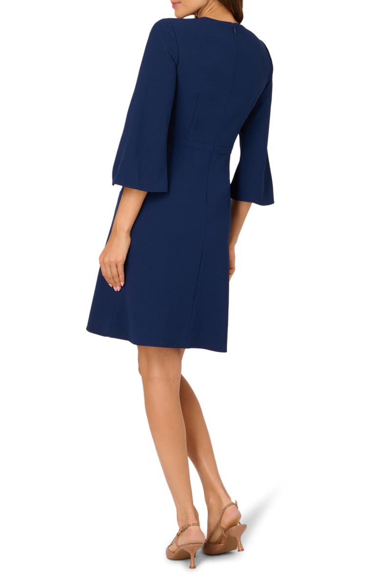 Adrianna Papell Twist Neck Crepe Dress, Alternate, color, Navy Sateen