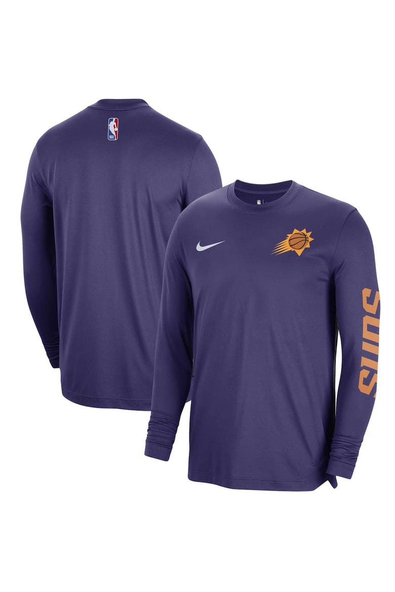Unisex Nike Purple Phoenix Suns 2023/24 Authentic Pregame Long Sleeve Shooting Shirt, Main, color, Purple