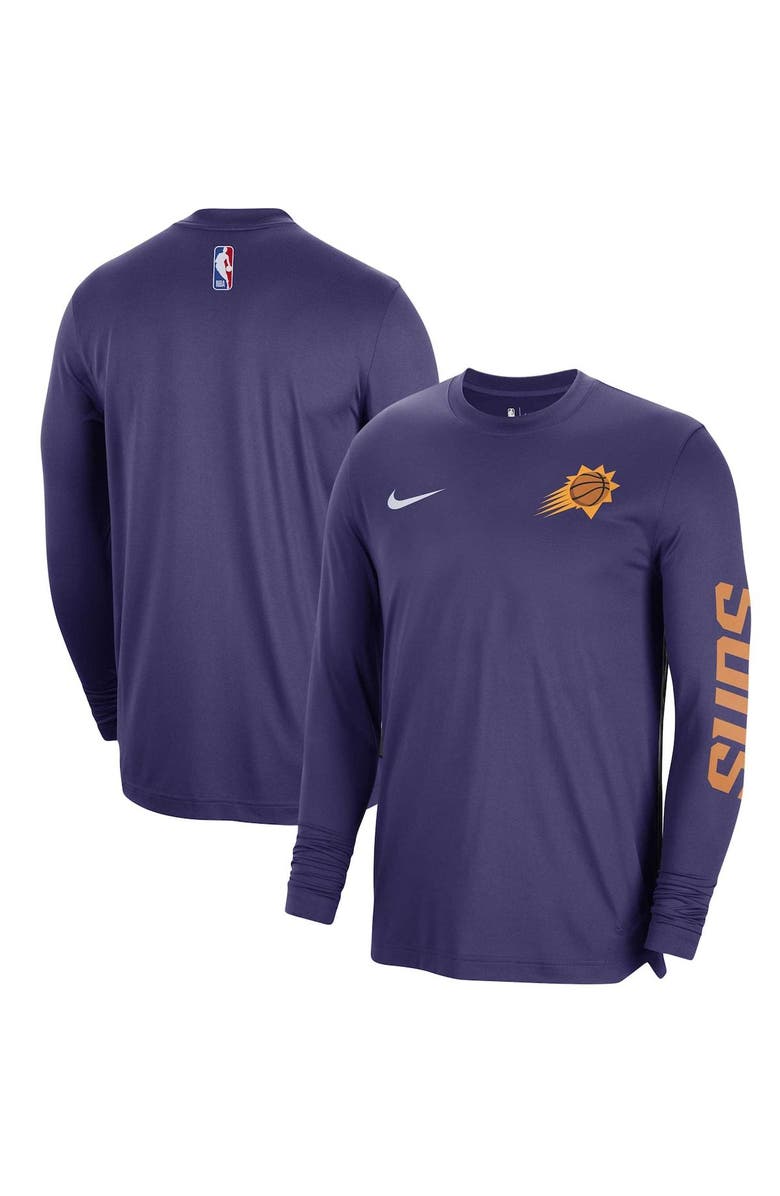 Nike Unisex Nike Purple Phoenix Suns 2023/24 Authentic Pregame Long Sleeve Shooting Shirt, Main, color, Purple