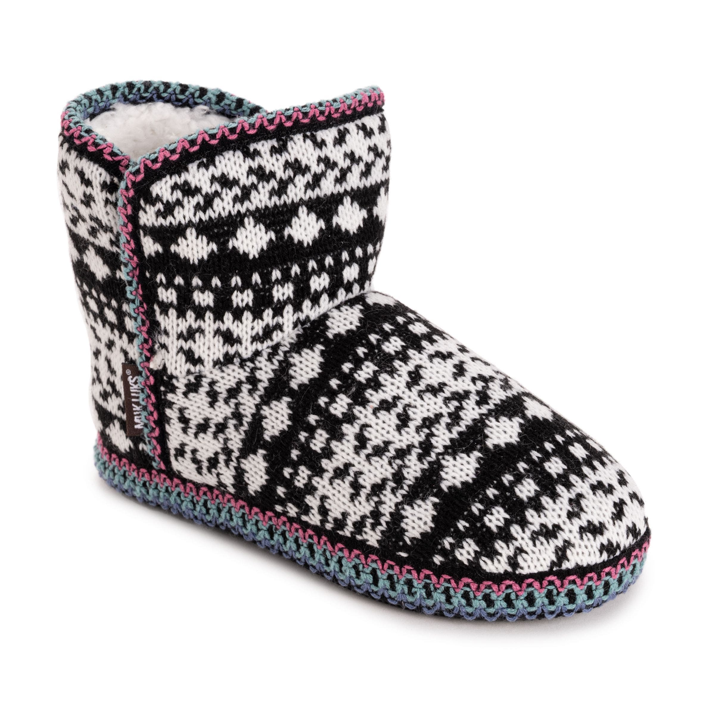 MUK LUKS Leigh Bootie Slipper, Main, color, Black