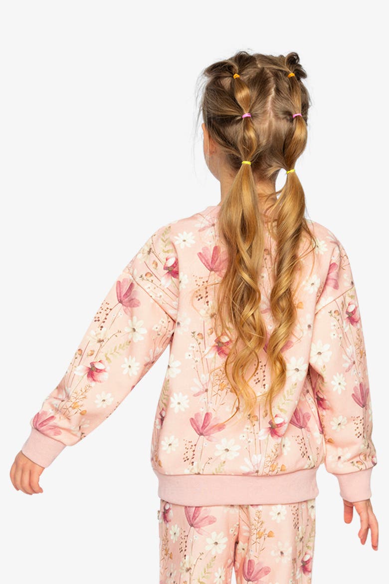 French Terry Floral Ribbed Cuff Sweatshirt, Alternate, color, Pink Printed Flowers