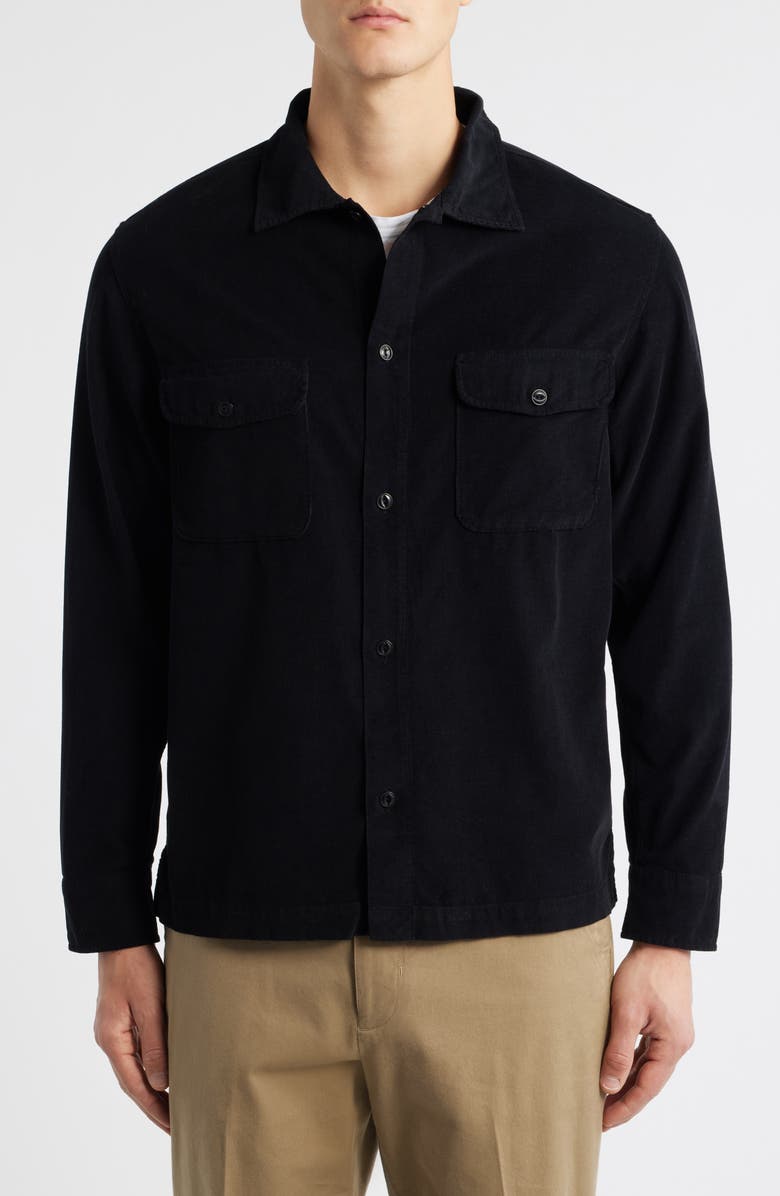 MERZ B SCHWANEN Lightweight Corduroy Shirt Jacket, Alternate, color, Deep Black