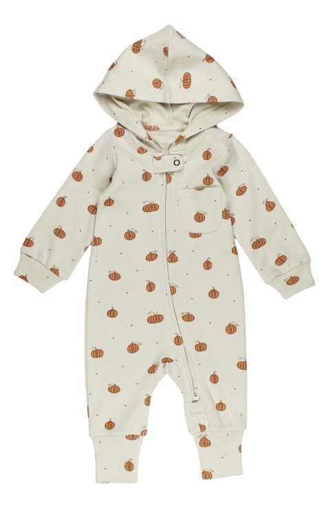 Organic Cotton Hooded Zipper Romper