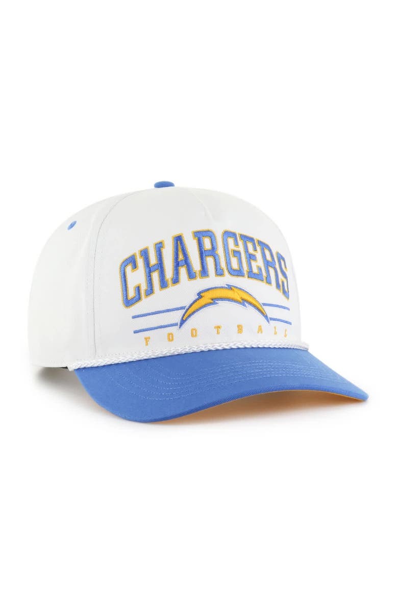 '47 Men's '47 White/Powder Blue Los Angeles Chargers Roscoe Two-Toned Hitch Adjustable Hat, Alternate, color, 